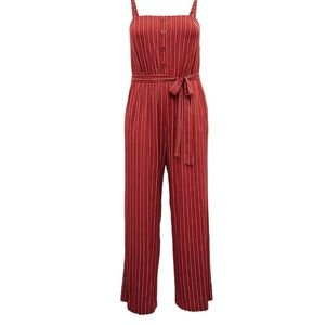 BNWT Torrid Rust Colored Challis Pinstripe Wide Leg Jumpsuit